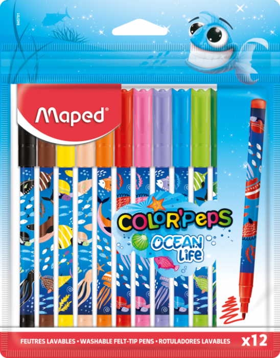 Maped Marcadores Color Peps Ocean Life 12 Und