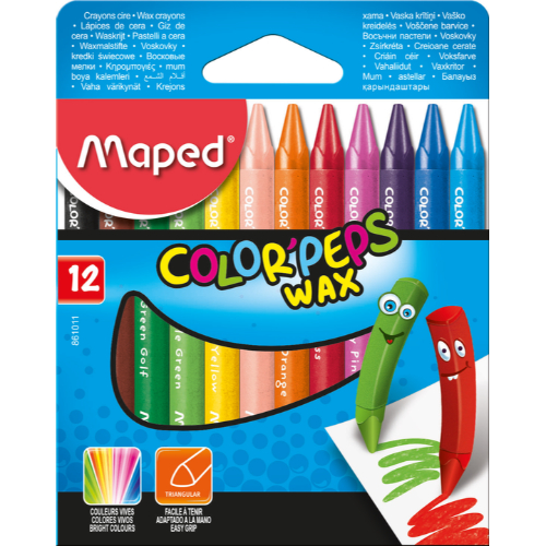 Maped Lapcies De Cera Color Peps Wax 12 Und | Agencias Motta