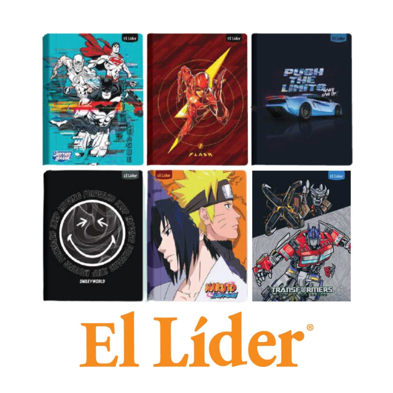 El Lider Cuaderno Raya Ancha Grande 100H Surtido Hombre