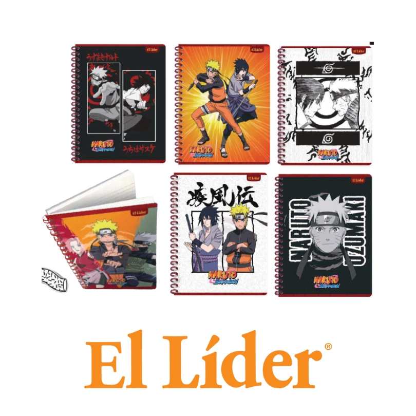 El Lider Libreta Raya Ancha Grande 100H Naruto