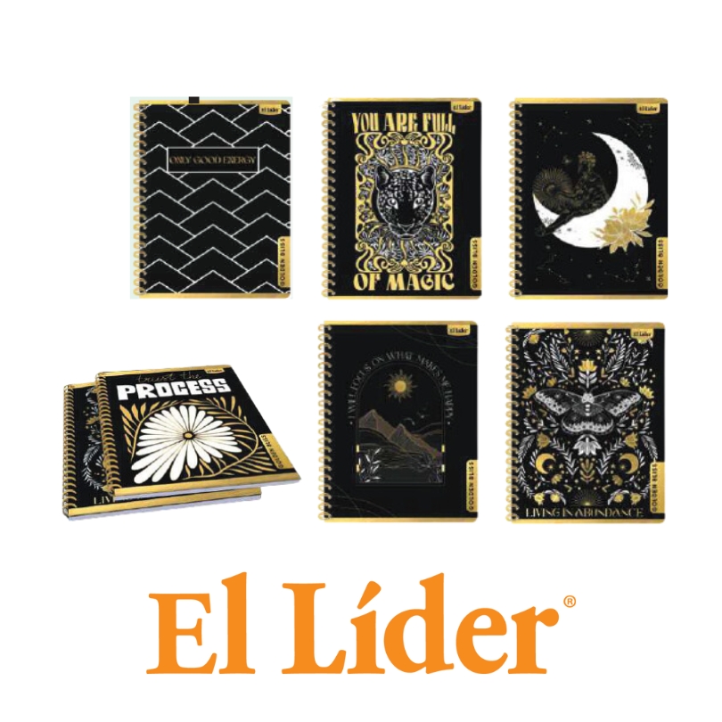 El Lider Libreta Raya Ancha Grande 100H Golden Black