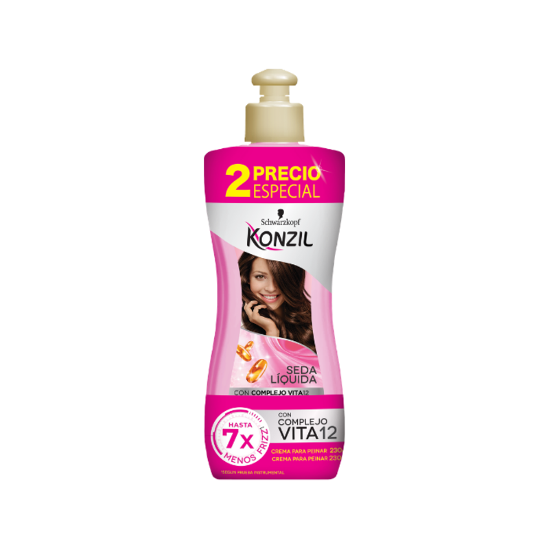 Konzil Duo Pack Suavidad Seda Liquida Crema Para Peinar 