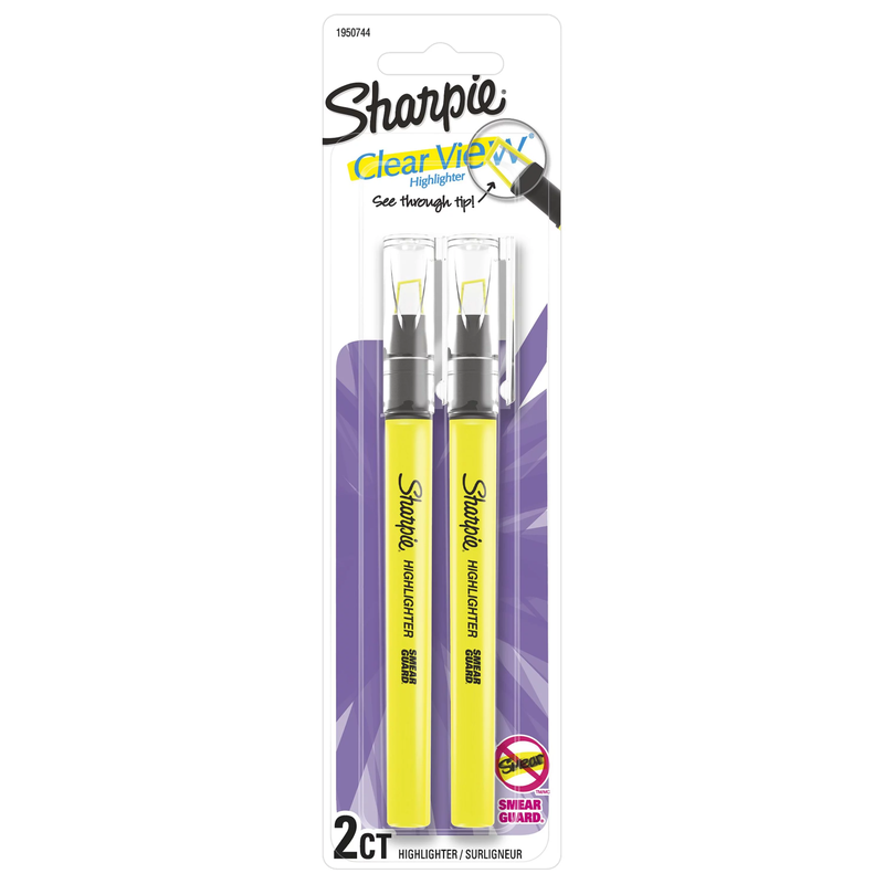 Sharpie Resaltador Clearview Amarillos 2Und