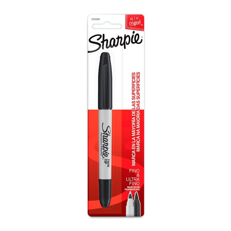 Sharpie Marcador Twin Negro Punta Fina