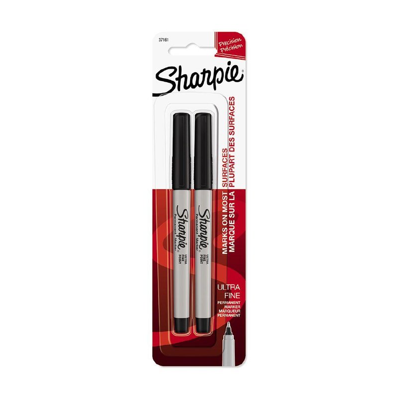 Sharpie Marcador Negro Punta Ultra Fina 2Und