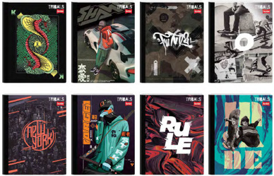 Scribe Cuaderno Cosido Raya Ancha Grande 100H Tribals