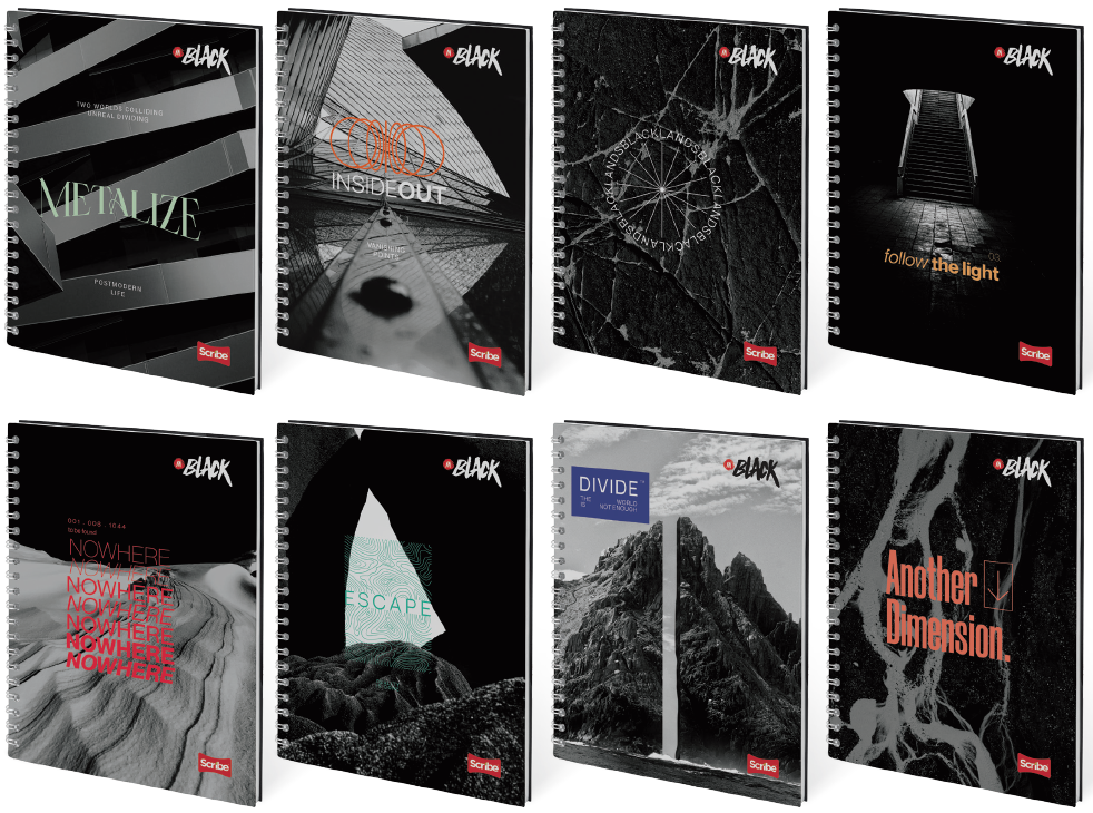 Scribe Libreta Raya Ancha Grande 160H Pasta Dura Inblack 