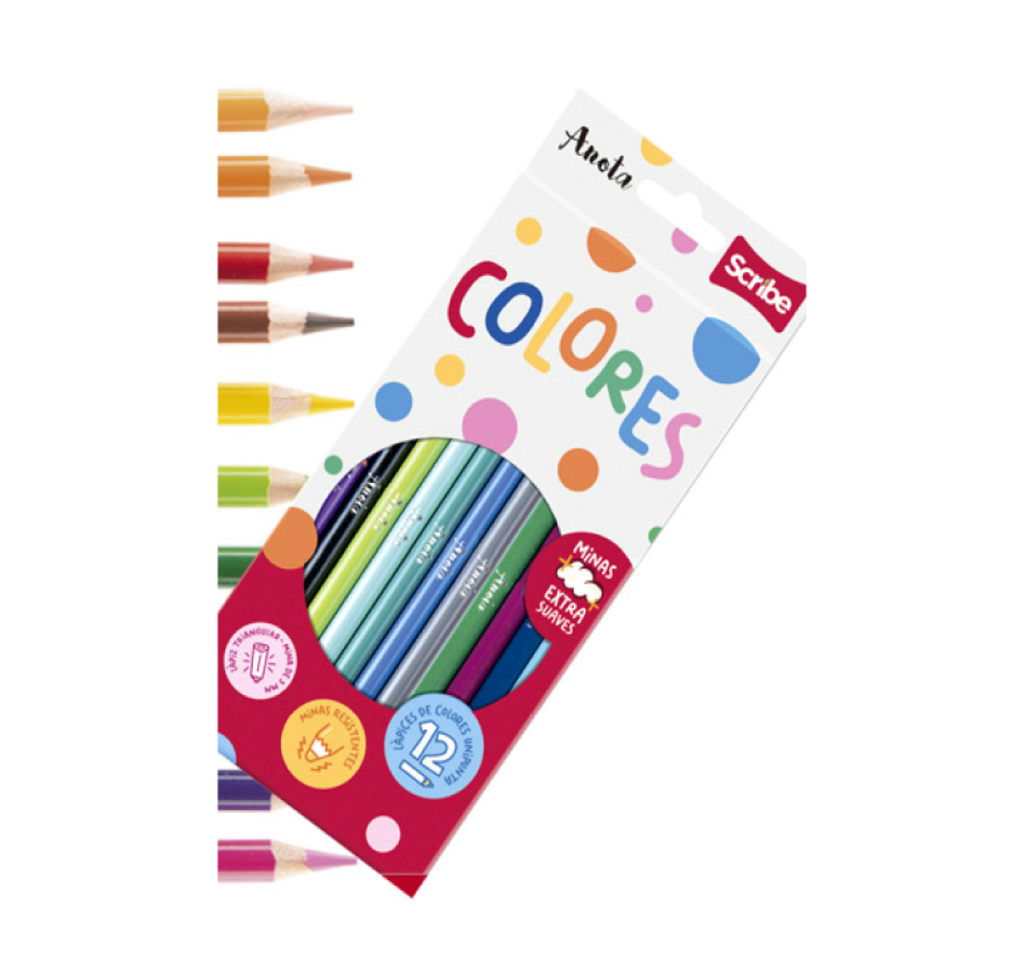 Scribe Colores Uni Punta Triangular Anota 12 Piezas