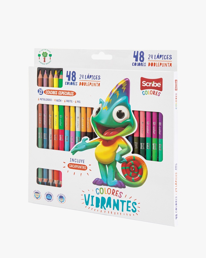 Scribe Colores Doble Punta Triangular Scribe 24 Piezas