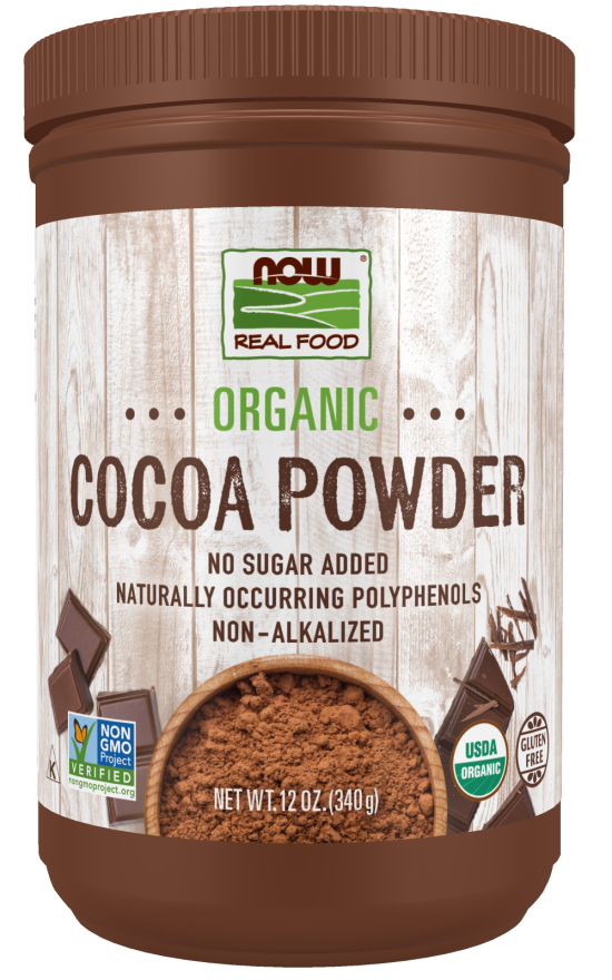 Now Cocoa Powder Pure Organic 12 Oz