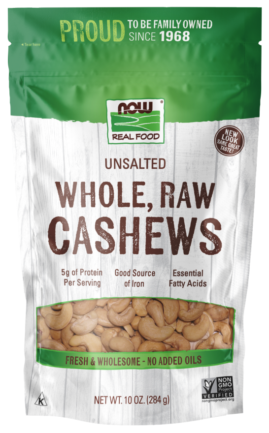 Now Cashews Raw  10 Oz