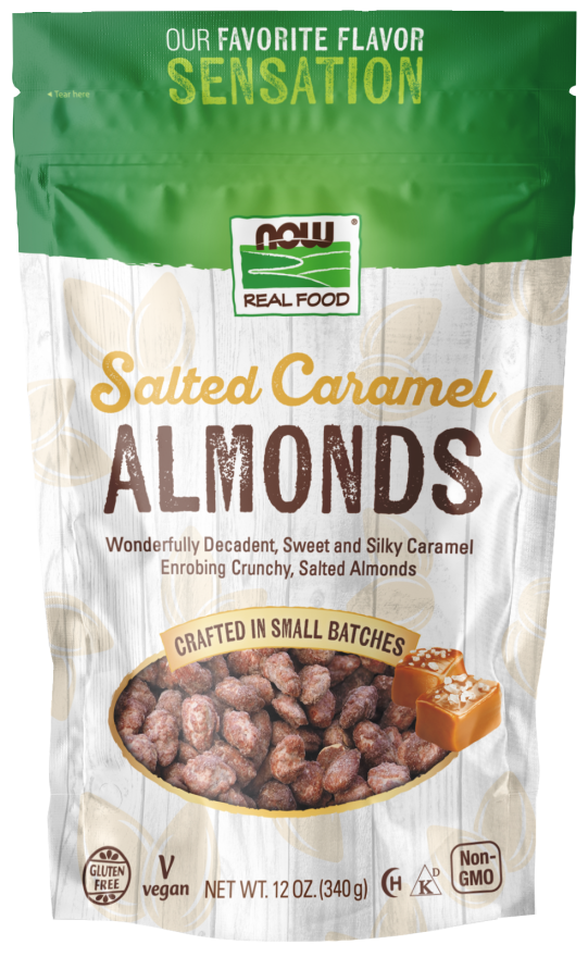 Now Salted Caramel Almonds (Dr) 12 Oz