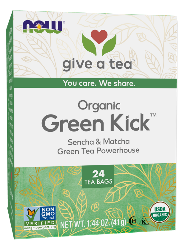 Now Green Kick Tea Bags  24 Bags