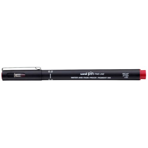 Uniball Fineliner Pin Rojo 0.2