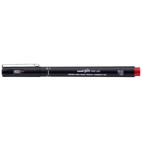 Uniball Fineliner Pin Rojo 0.1