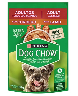 Dog Chow Pouch Adulto Cordero 100 Gr 