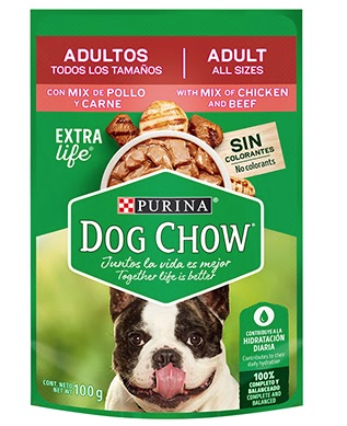 Dog Chow Pouch Adulto Pollo Y Carne 100 Gr 