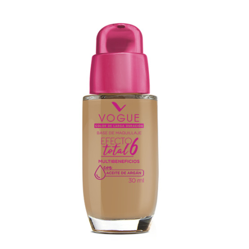 VOGUE BASE EFECTO TOTAL 6 CON ACEITE DE ARGAN VALVULA BRONCE 30 ML