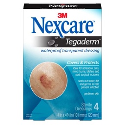 [1010371] Nexcare® Tegaderm™ Apósito Transparente Impermeable, H1626, 4 in x 4 3/4 in, 4 ct