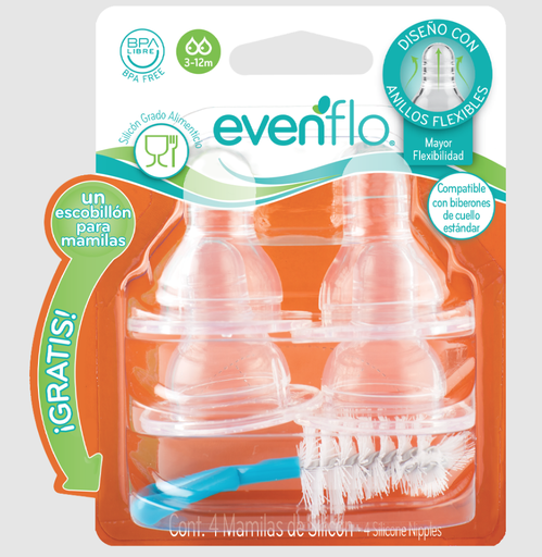 [1156669] EVENFLO MAMILA AIR VENTS + CEPILLO – PACK 4