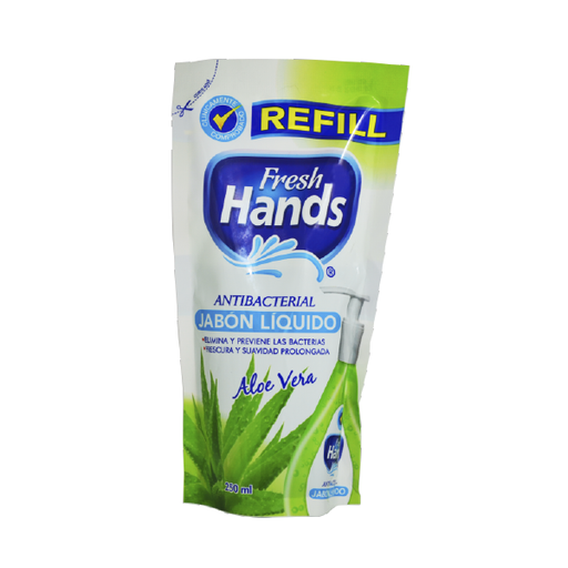 [2000065] Fresh Hands Jabon Liquido Antibacterial Refill Aloe 250Ml