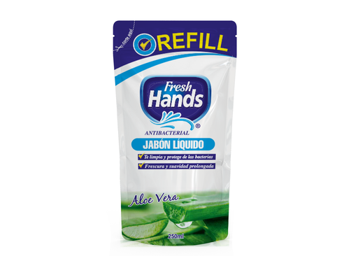 [2001013] Fresh Hands Jabon Liquido Antibacterial Refill Aloe 250Ml