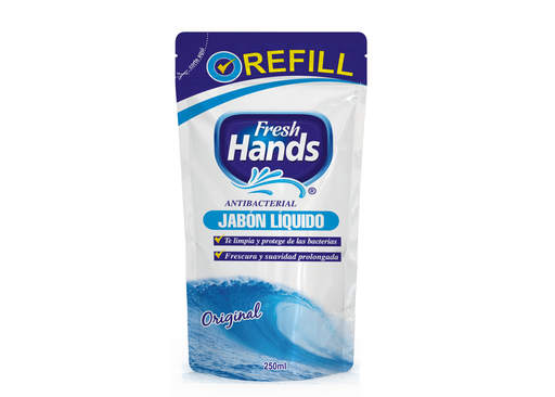 [2001012] Fresh Hands Jabon Liquido Antibacterial Original Refil 250 Ml