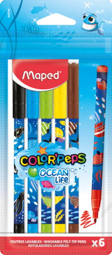 [1155616] Maped Marcadores Decorados Ocean 6 Und