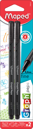 [1000380] Maped Plumilla Fineliner Graphpep Negro 2 Und