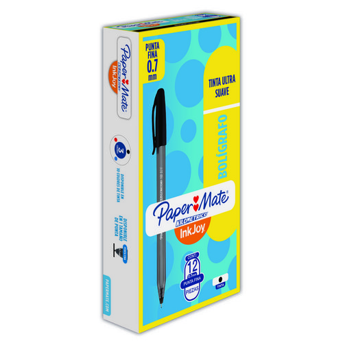 [1150600] Paper Mate Bolígrafo Negro Punta Fina Bp 12Und