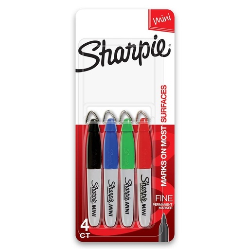 [1011052] Sharpie Marcador Mini Punta Fina 4Und Surtido