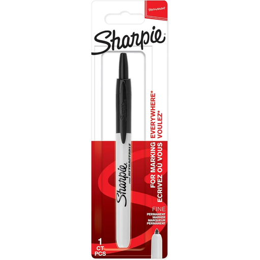 [1011053] Sharpie Marcador Retractil Negro Punta Fina