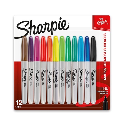 [1001117] Sharpie Marcadores Punta Fina 12Und Surtido