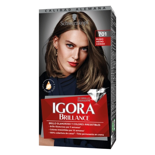 [1001466] Igora Brillance Tinte 701 Rubio Medio Cenizo